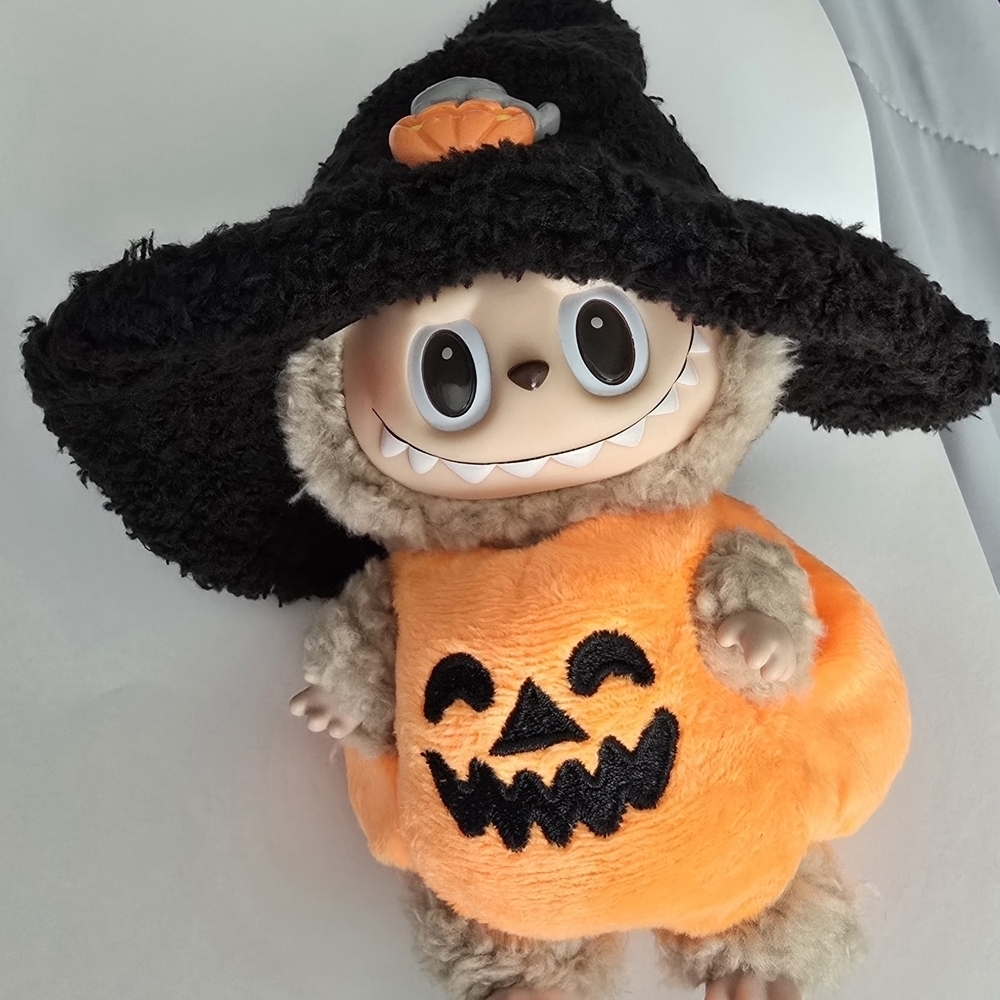 Halloween Labubu Costume with Witch Hat